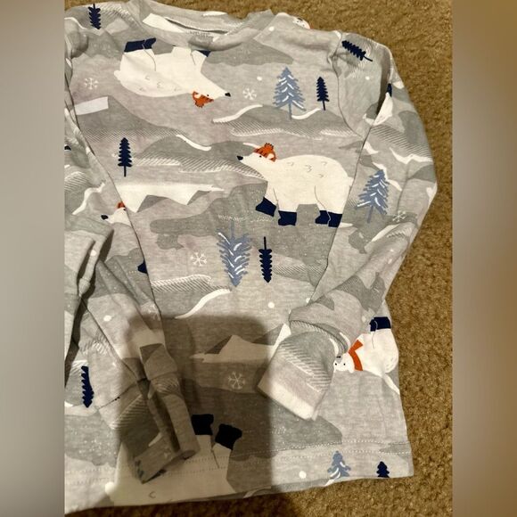 NWOT Carters Winter Theme 2 Piece Pant/Top PJs Size 4 - Picture 3 of 6